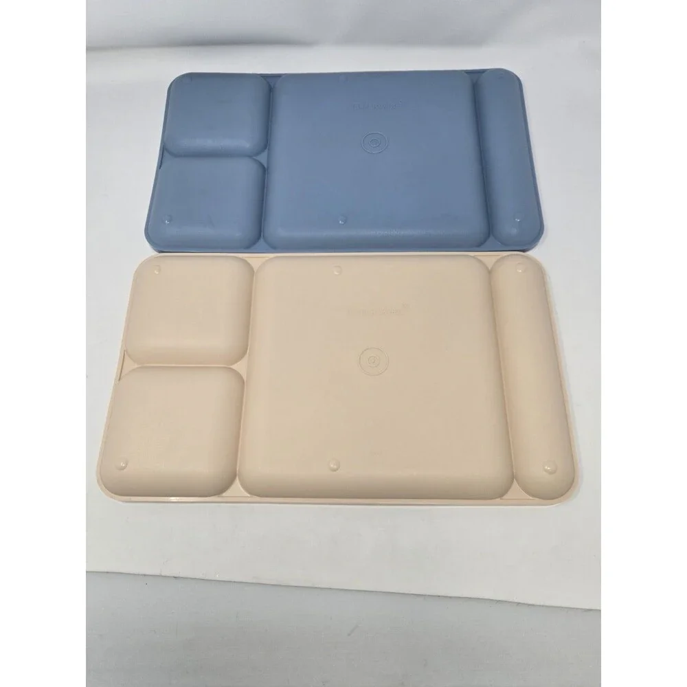 VINTAGE TUPPERWARE LOT CAFETERIA LUNCH TRAY DIVIDED PLATE MIXED #1535 SET OF 6 - Picture 9 of 11